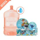 Agua Natural Bonafont 20L Más Envase y Set de Vajilla Disney 100 Azul