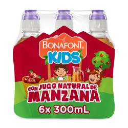 Agua Bonafont Kids de Manzana 6x300mL Tapa Chupón