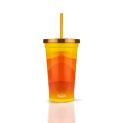 Vaso Bonafont Verano de Acero Inoxidable 450 mL con popote